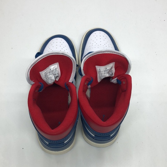 Womens AJ 1 Mid BQ6472-146 Blue/Red USED Creased/Tried on Size 5.5 No Box - Picture 5 of 12